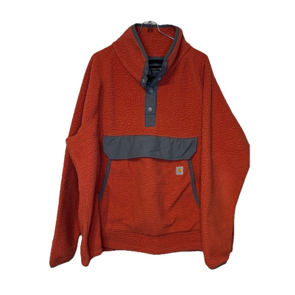 Carhartt Women's Fleece Pullover Sherpa 1/4 Snap Relaxed Fit 0J4991-W Orange XXL